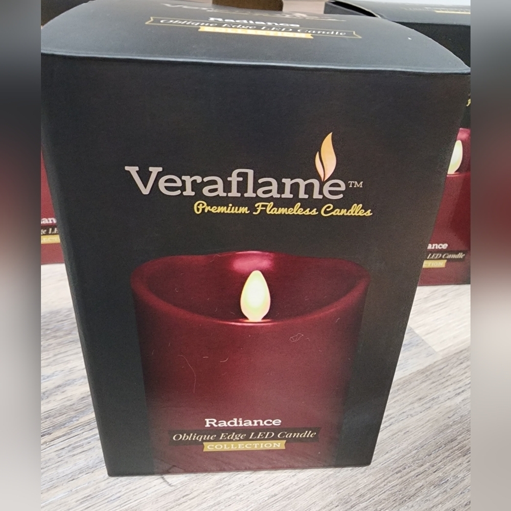 Veraflame Set Of 4 Premium Flameless Red LED Candles - New In Box - Picture 7 of 9